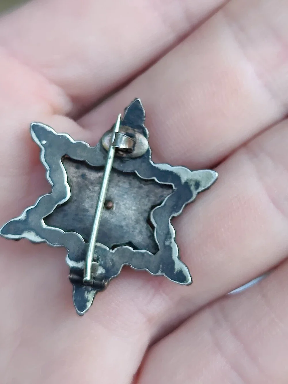 ⭐ Antique Bohemian Garnet Star Brooch
